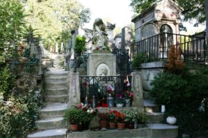 ショパンの墓　フランス，パリ，ペール・ラシェーズ墓地