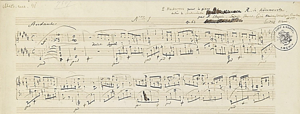 ショパンの自筆譜Op.62-1